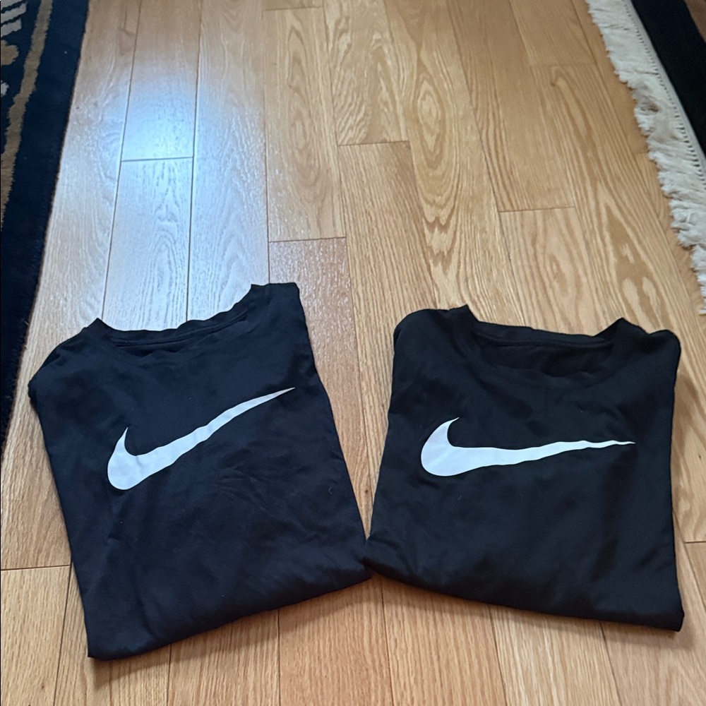 Nike Black Tees with Iconic White Swoosh - Picture 3 of 3